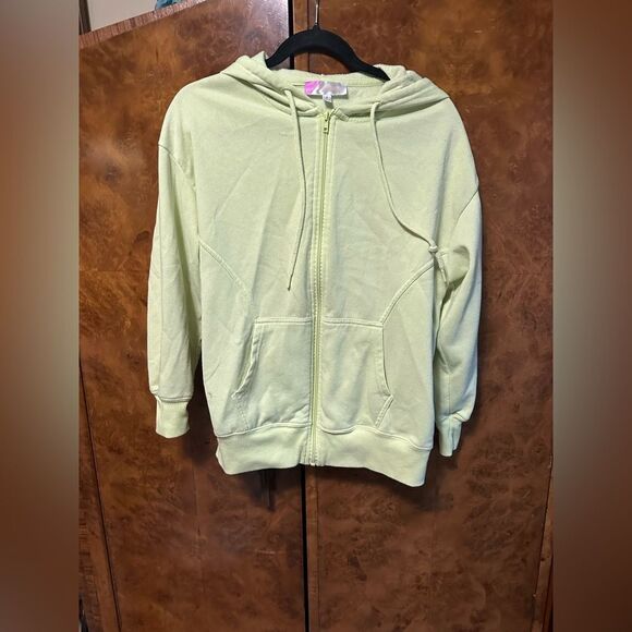 Cozy neon Green Zip-Up Hoodie - Picture 1 of 6